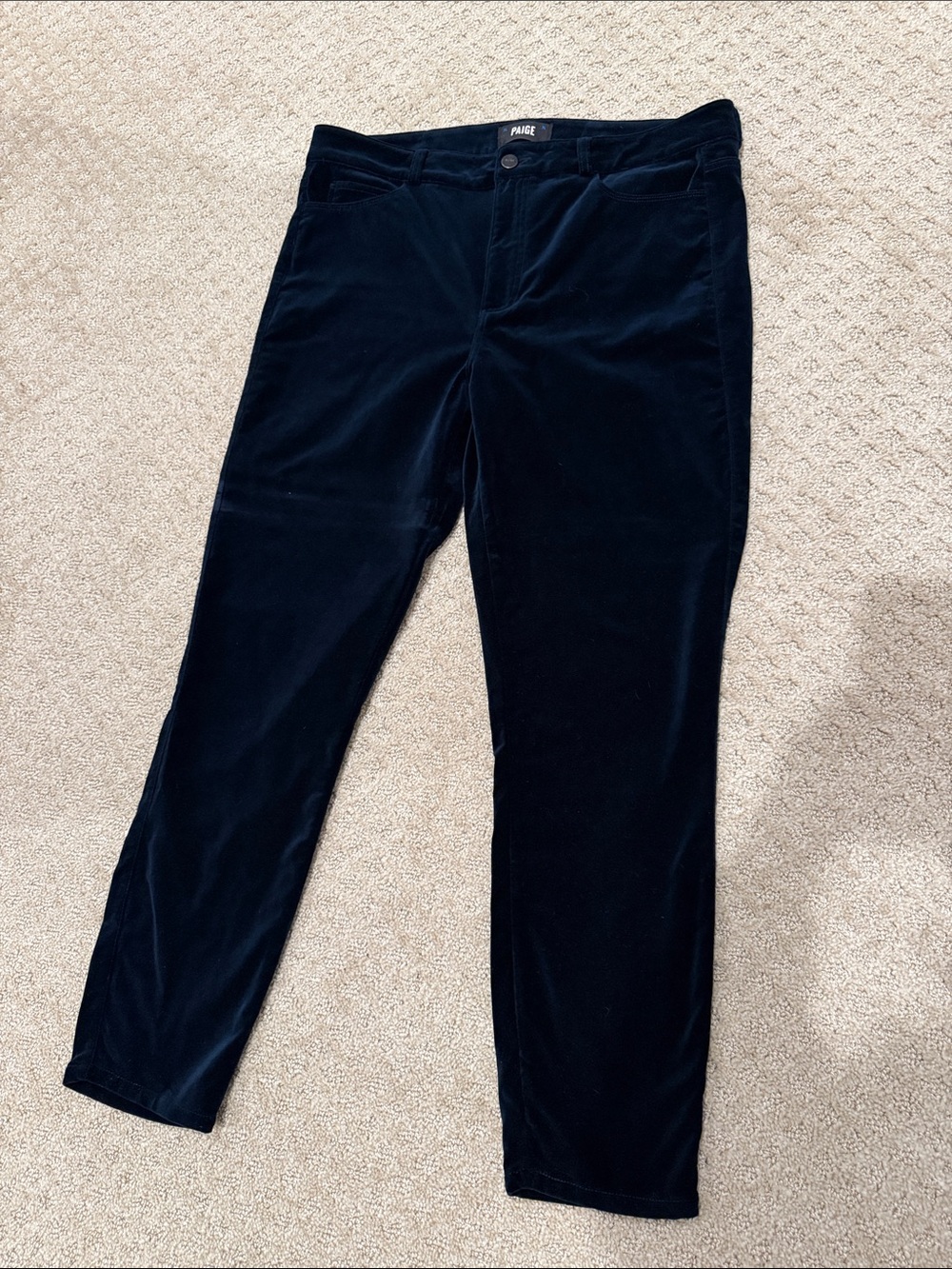 PAIGE Women’s Dark Navy Velvet Pants